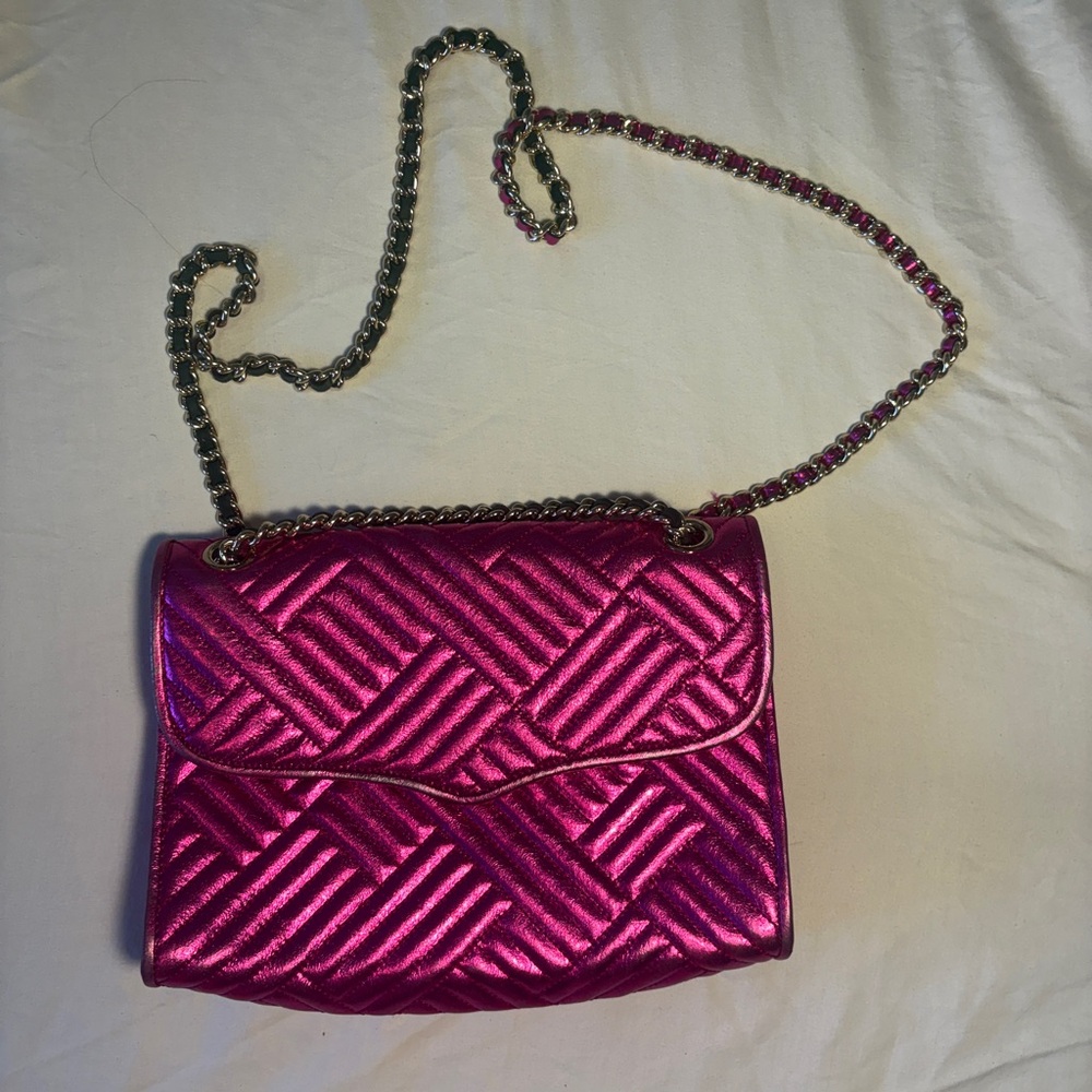 Rebecca Minkoff Metallic Pink Quilted Crossbody Bag